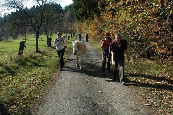 náš doprovod, dostal i jablíčko